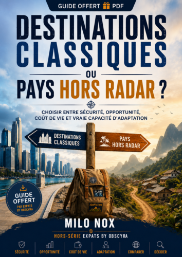 Couverture du guide gratuit Destinations classiques ou pays hors radar de Milo Nox