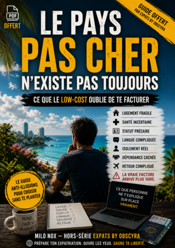 Couverture du guide gratuit Le pays pas cher n’existe pas toujours de Milo Nox